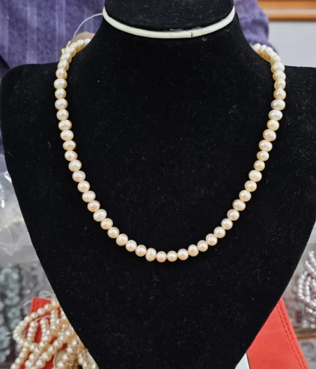 Golden Round Pearl Mala